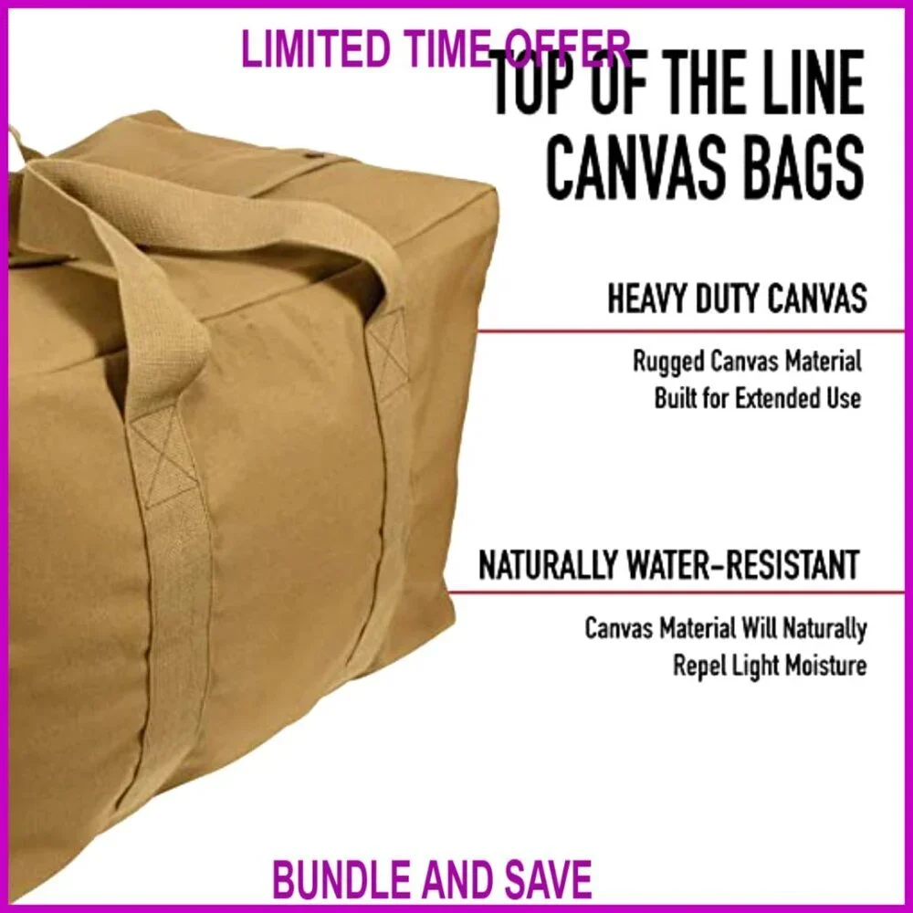 Canvas Parachute Cargo Duffle Bag 75L Travel Gear